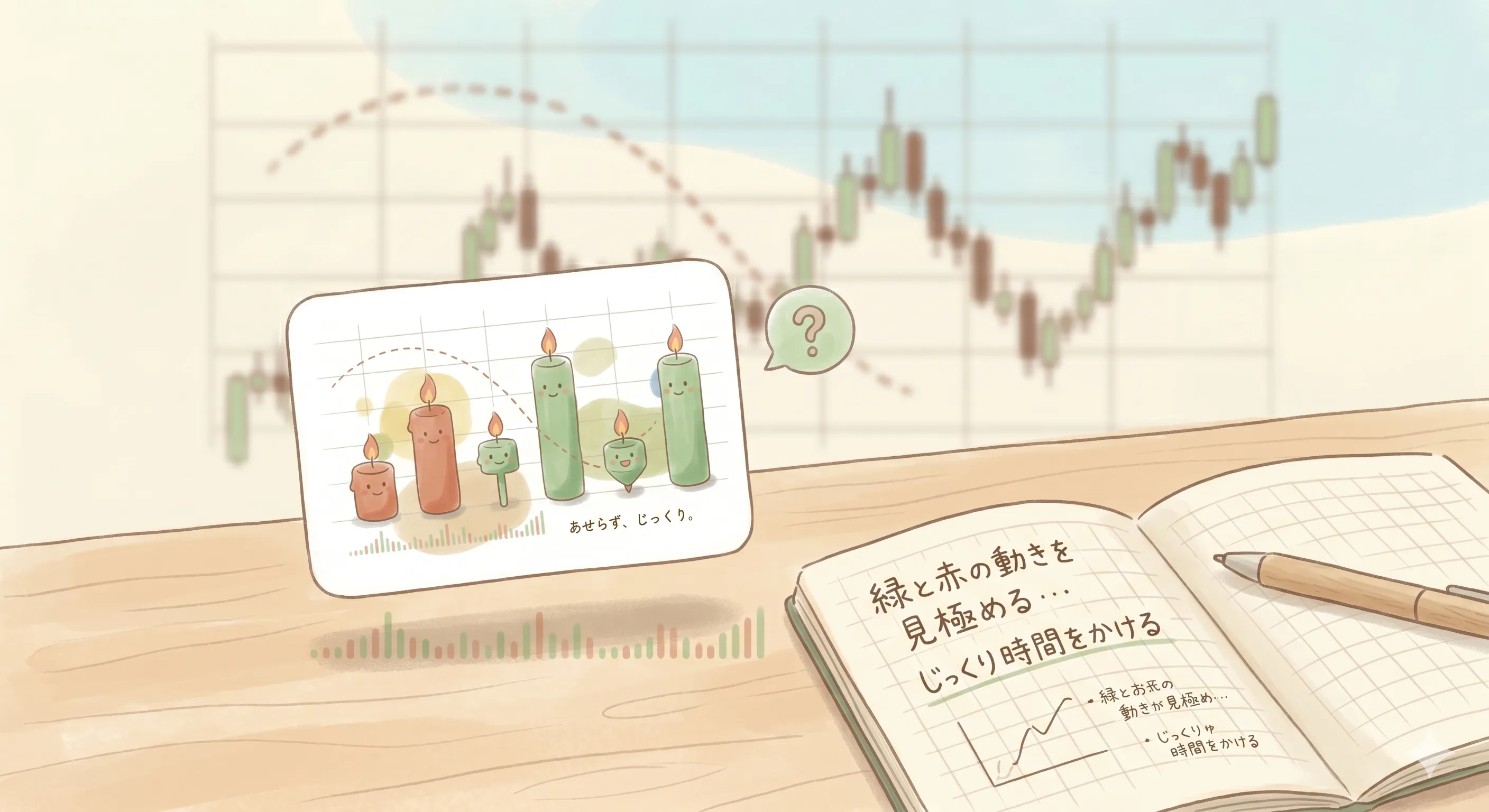 チャート学習の雰囲気を表すイラスト